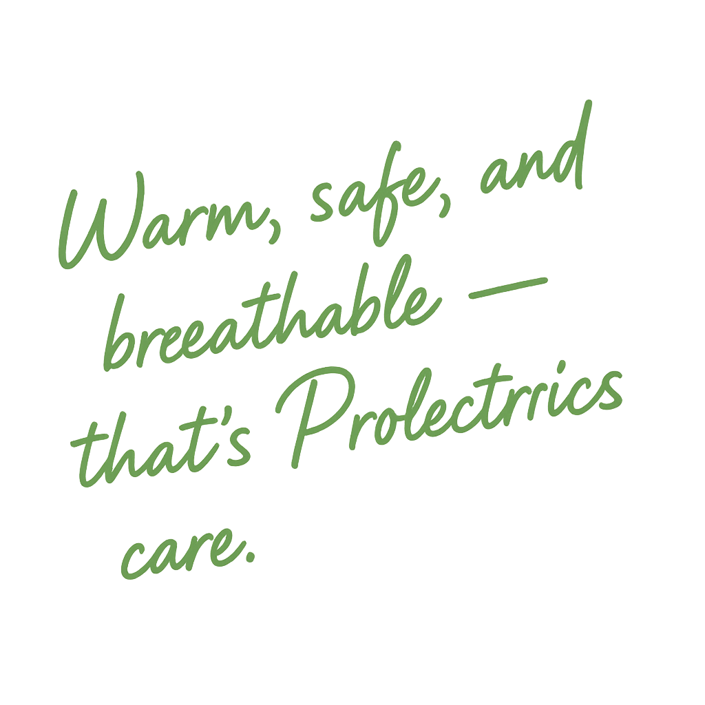 graphic word Warm Safe and Breathable